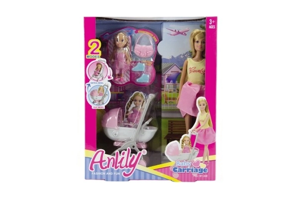 Lalka - Anlily z wózkiem i dziewczynką