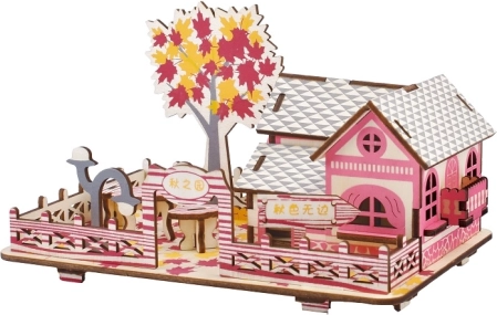 Drewniane puzzle 3D Jesienny dom WOODCRAFT