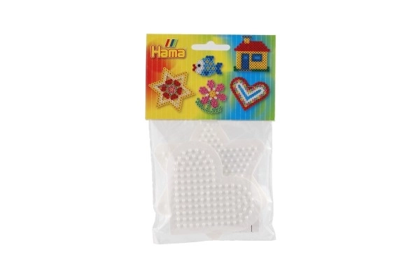 Podkładka do zaprasowywania koralików Hama MIDI - gwiazda, serce plastik 2 szt. w woreczku 9x9cm