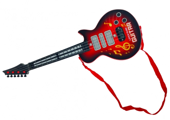 Elektryczna gitara z kolorowymi światłami Czerwona