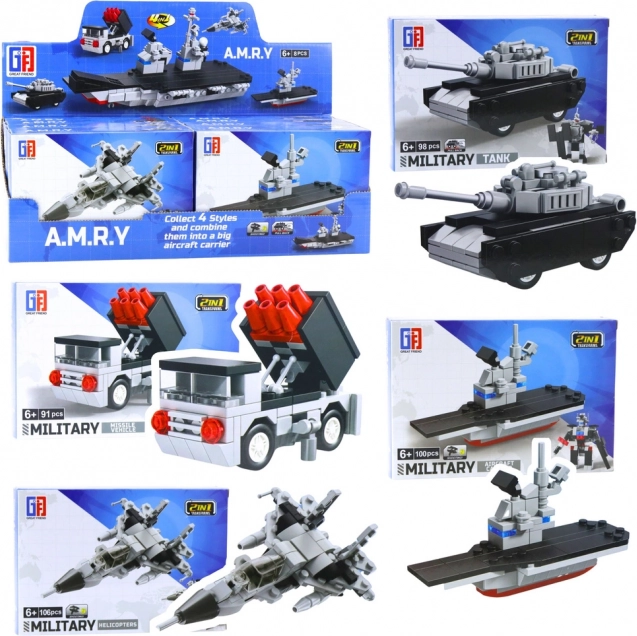 Klocki 2w1 pojazdy wojskowe i robot