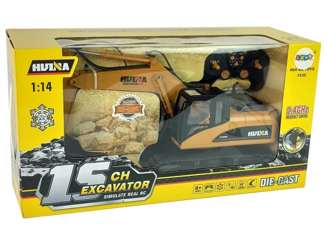 Żółty RC koparka Caterpillar 1:14 na zdalne sterowanie