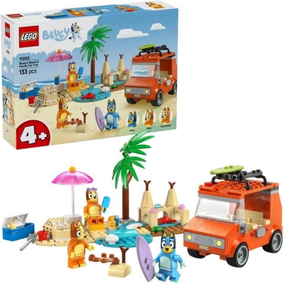 Bluey rodzinny wypad samochodem na plażę – zestaw konstrukcyjny