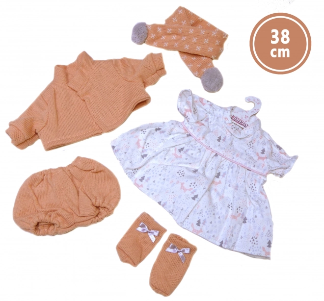 Llorens 385L LOLA - realistyczna lalka ze dźwiękami i miękkim materiałowym ciałem - 38 cm