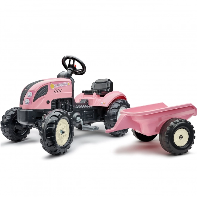 Traktor na pedały County Star z przyczepą różowy