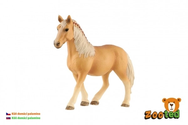 Koń domowy palomino zooted plastik 13cm w woreczku