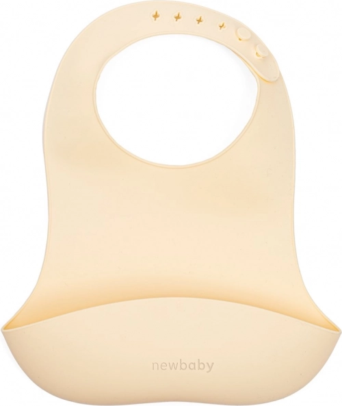 Silikonowy śliniak New Baby beżowy 28 cm