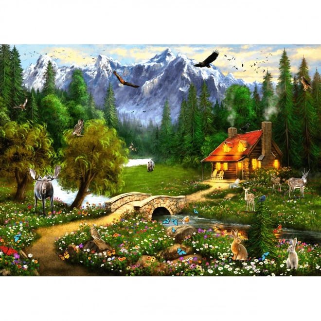 Puzzle Brain Tree - Drewniana Chata 1000 części