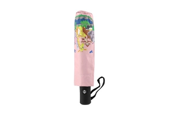 Parasolka składana dla dzieci, materiał/metal 28cm różowa w woreczku