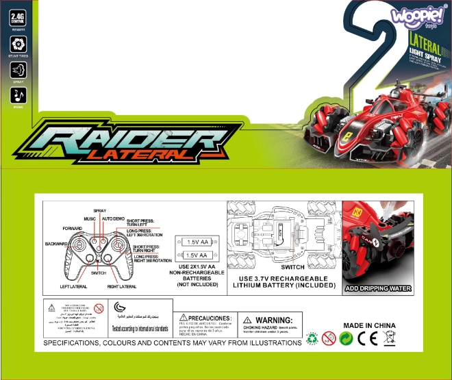 Zdalnie sterowany samochód kaskaderski RAIDER z efektem dymu