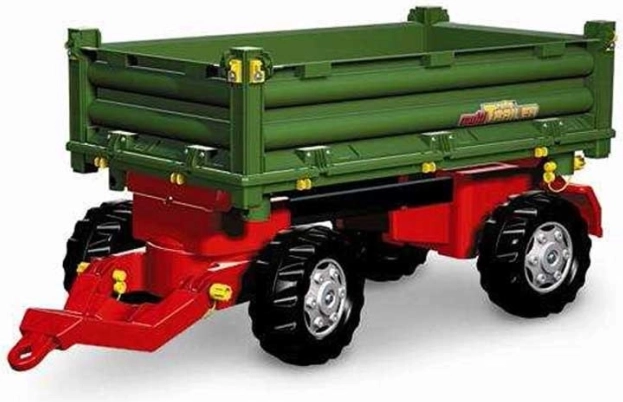 Zielona dwuosiowa wywrotka przyczepa do traktorów na pedały Rolly Toys