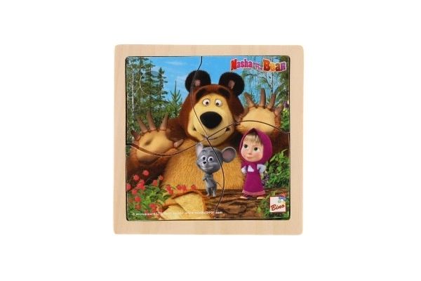 Drewniane puzzle z myszką Masza i Niedźwiedź 15cm