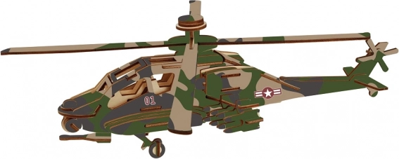 Woodcraft drewniane puzzle 3D śmigłowiec bojowy APACHE