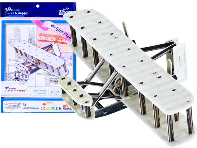 Puzzle 3D Samolot Wright Flyer 51 elementów