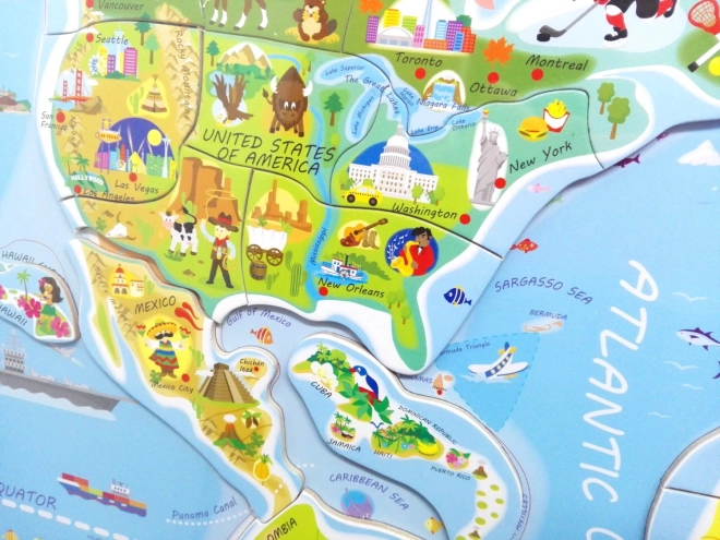 Magnetyczne puzzle mapa świata - obrazy i gra 2w1