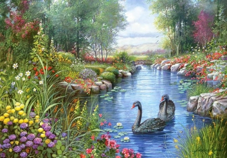 CASTORLAND Puzzle Czarne łabędzie 1500 elementów