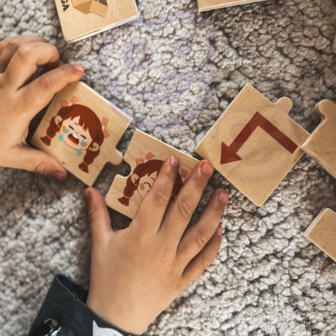Drewniane puzzle z obrazkami przeciwieństw VIGA