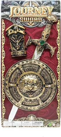 Miecz i tarcza zestaw brązowy 47 cm