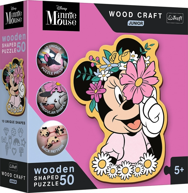Drewniane puzzle junior W świecie Minnie 50 elementów