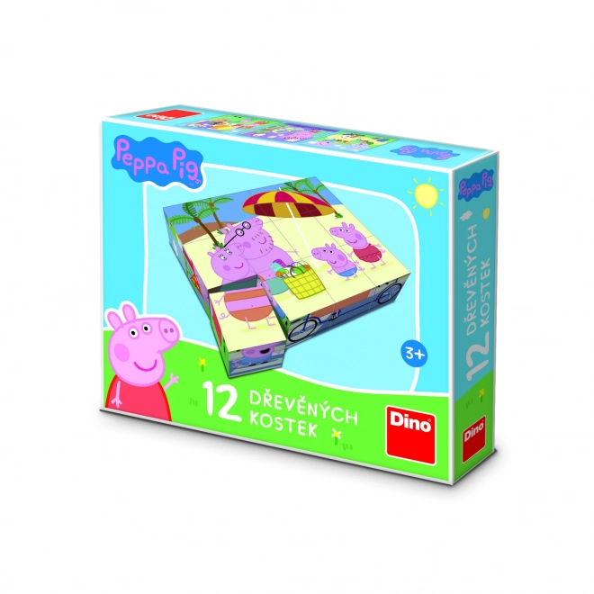 PEPPA PIG 12 Drewniane licencyjne kostki