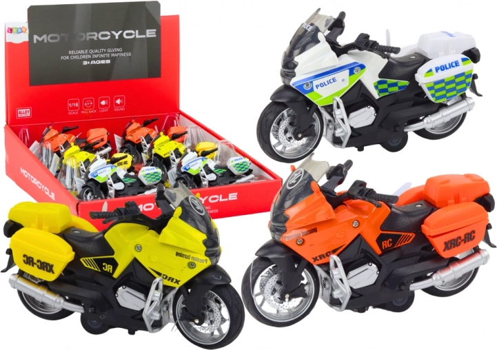 Motocykl z napędem ciernym - 3 wzory