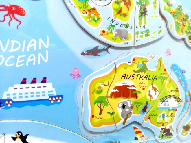 Magnetyczne puzzle mapa świata - obrazy i gra 2w1