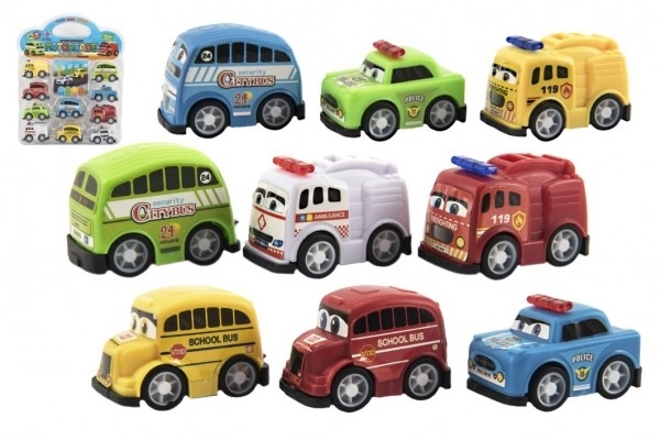Zestaw plastikowych samochodzików mini - 10 sztuk
