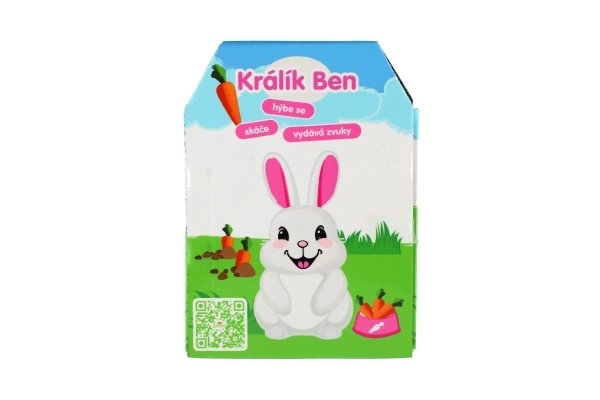 Królik Ben plusz/plastik 16x17cm na baterie ze ścieżką dźwiękową i ruchem w pudełku 13x19x18cm