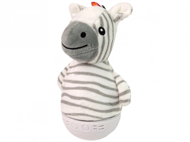 Dziecięca huśtawka zebra z lampką i melodią