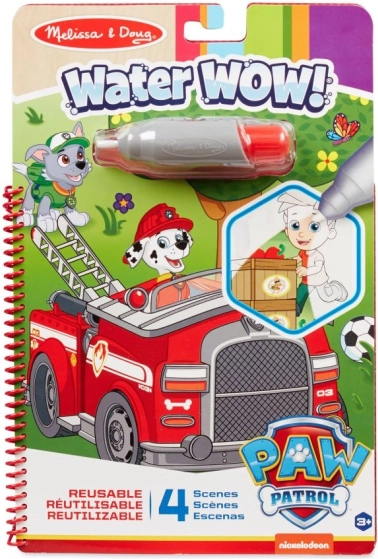 Magiczne malowanie wodą PSI PATROL – kolorowanki z wodnym pisakiem, 19 × 28 cm, 4 strony