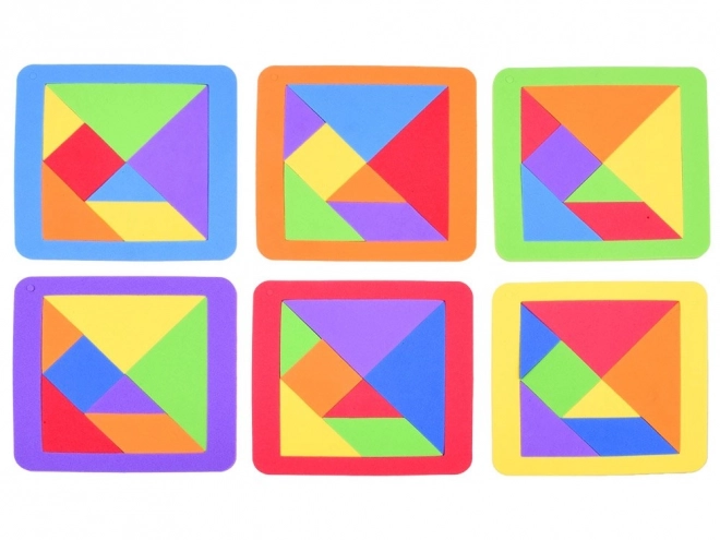 Kolorowa łamigłówka Tangram z miękkiej pianki