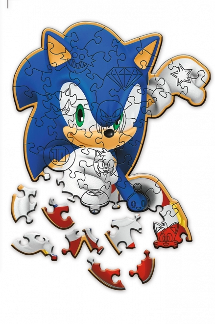 Drewniane puzzle Sonic 50 elementów