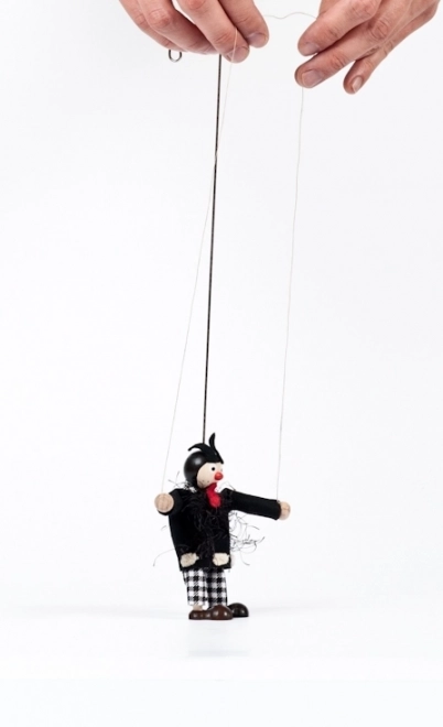 Drewniana marionetka diabeł Bruno