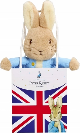 Pluszowy króliczek Piotruś w torbie prezentowej Union Jack