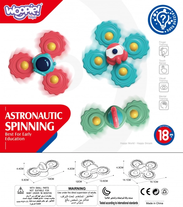 Woopie dziecięcych spinners zabawka gryzak zestaw 3 sztuki