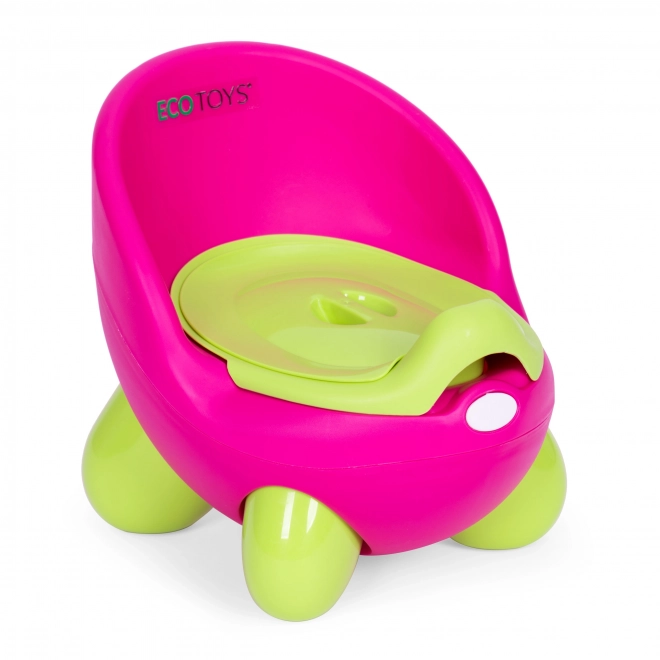 Dziecięcy nocnik ECOTOYS różowo-zielony z antypoślizgowymi nogami