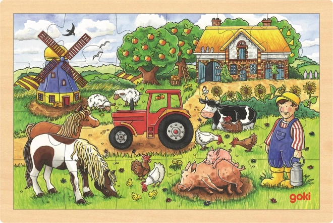 Drewniane puzzle Farma Pana Millera - 24 elementów