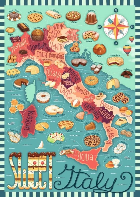 Puzzle RAVENSBURGER Słodka mapa Włoch 1000 elementów