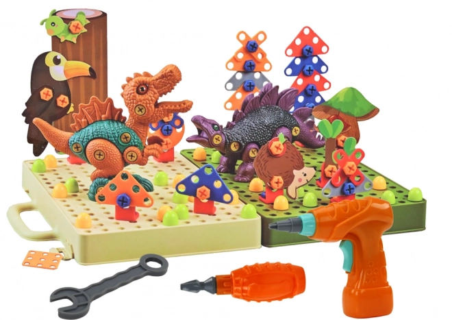3D puzzle budowlane DIY Dinozaury Odkręcana wiertarka