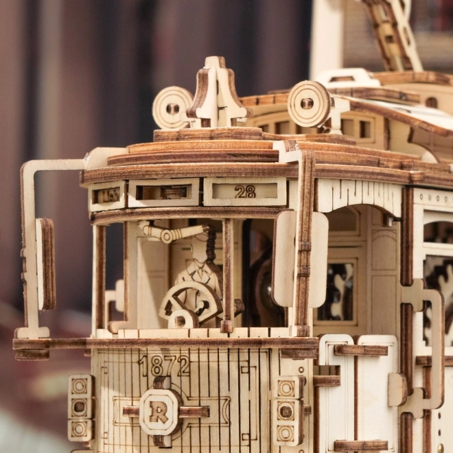 RoboTime 3D drewniane mechaniczne puzzle Tramwaj