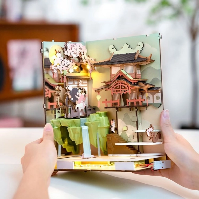RoboTime 3D Puzzle Podpórka do książek "Falling Sakura" (drewniana)