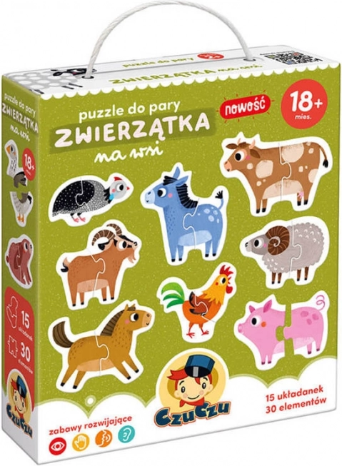 CzuCzu puzzle pary – zwierzątka na farmie (18+ miesięcy)