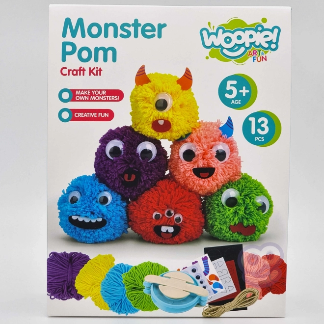 Kreatywny zestaw do robienia pomponów z potworami - Woopie Art&Fun