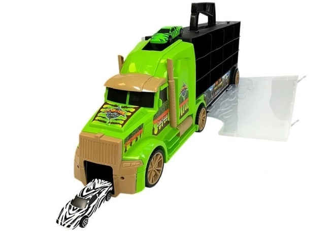 Walizka Transporter Sorter z dinozaurami zielony