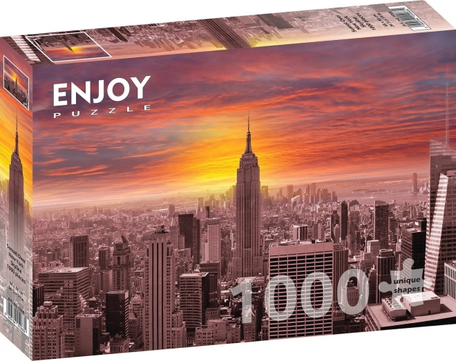 Ciesz się puzzlami Zachód słońca nad panoramą Nowego Jorku 1000 elementów