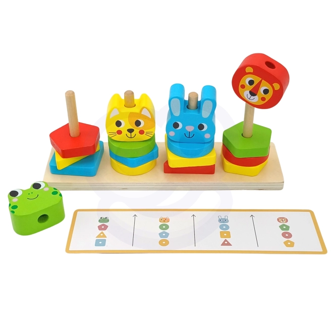 Montessori układanka zwierzątka piramidka 27 elementów FSC