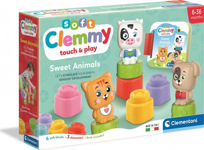 CLEMENTONI Soft Clemmy Zestaw do zabawy z książką Kochane zwierzęta