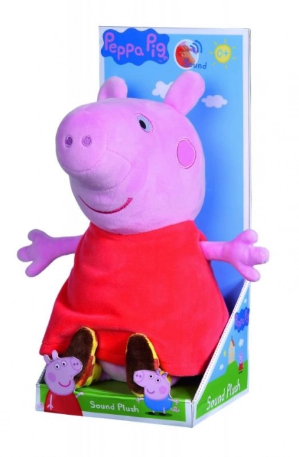 Pluszowe Świnka Peppa Pig z dźwiękiem, 22 cm