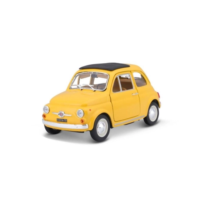 Model Bburago samochodu Fiat 500 F 1965 żółty 1:24
