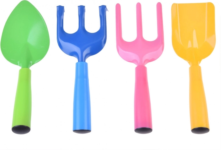 Kolorowe dziecięce narzędzia do kopania, spulchniania i przesadzania